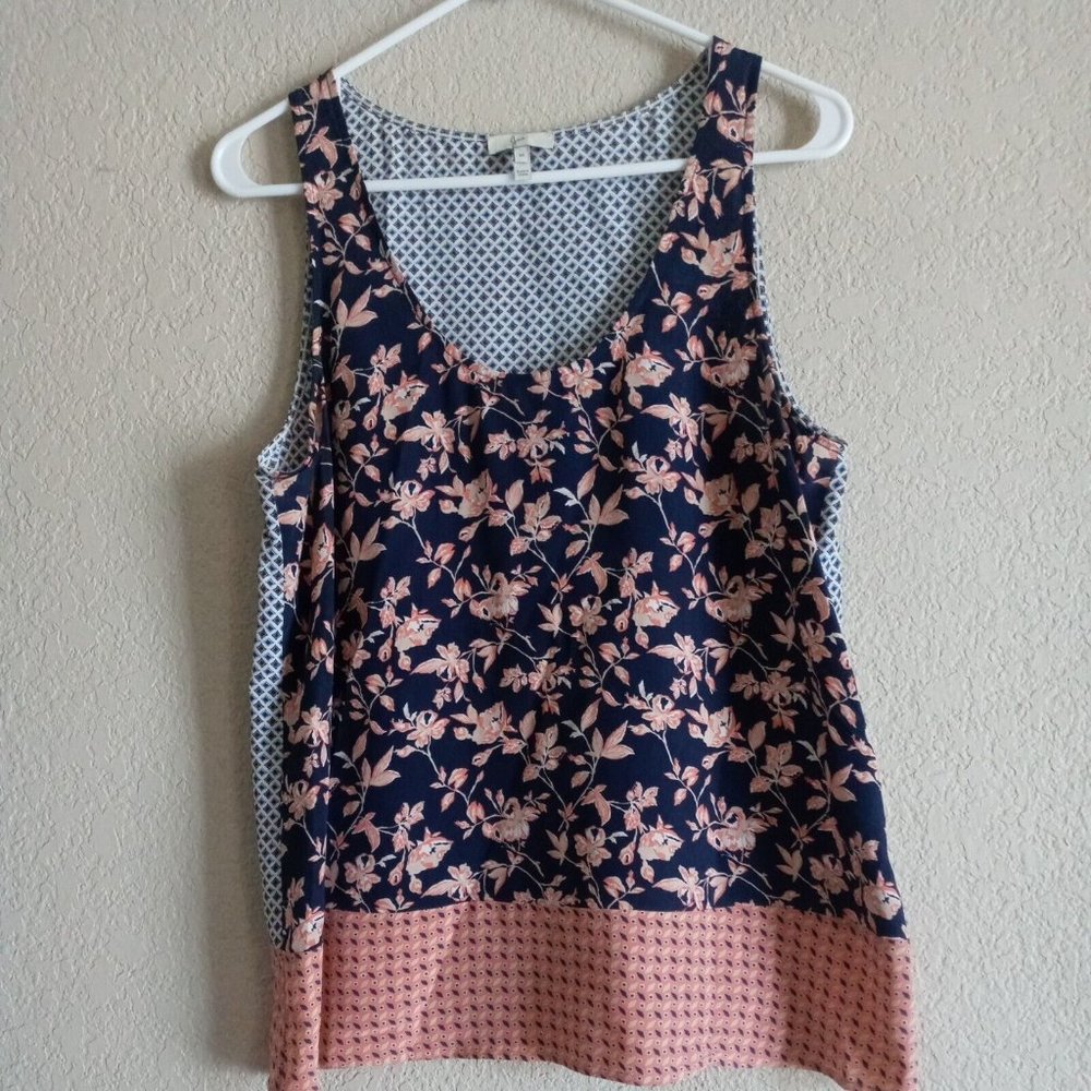 Joie Sleeveless Floral Print Blouse Size Medium 100% Silk